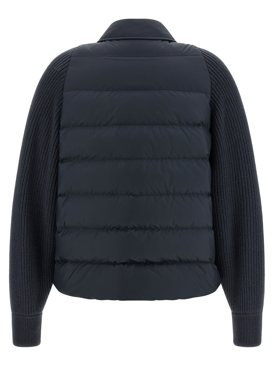 Blue Polyester Full-Length Jacket