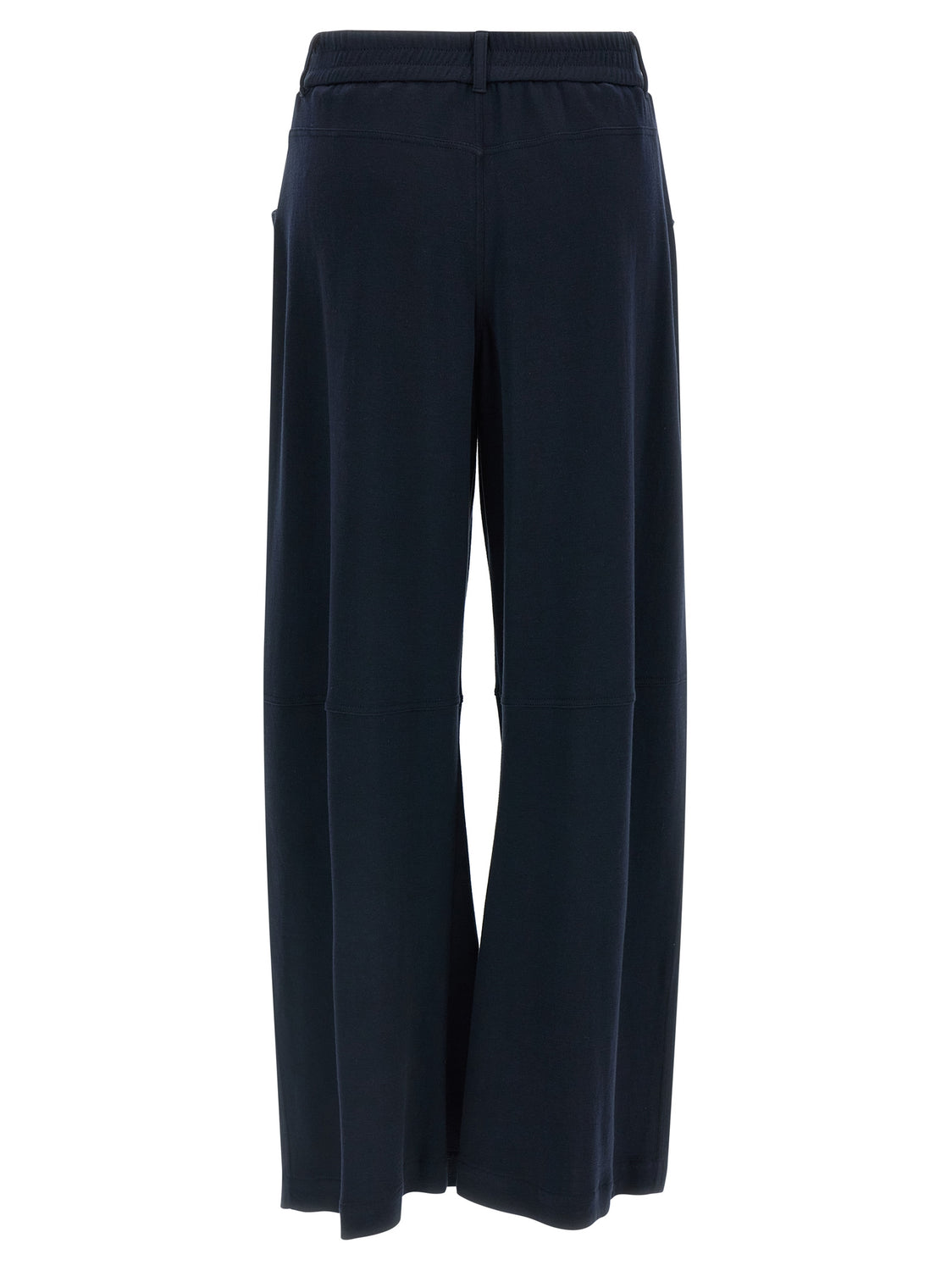 Blue Cotton Casual Pants
