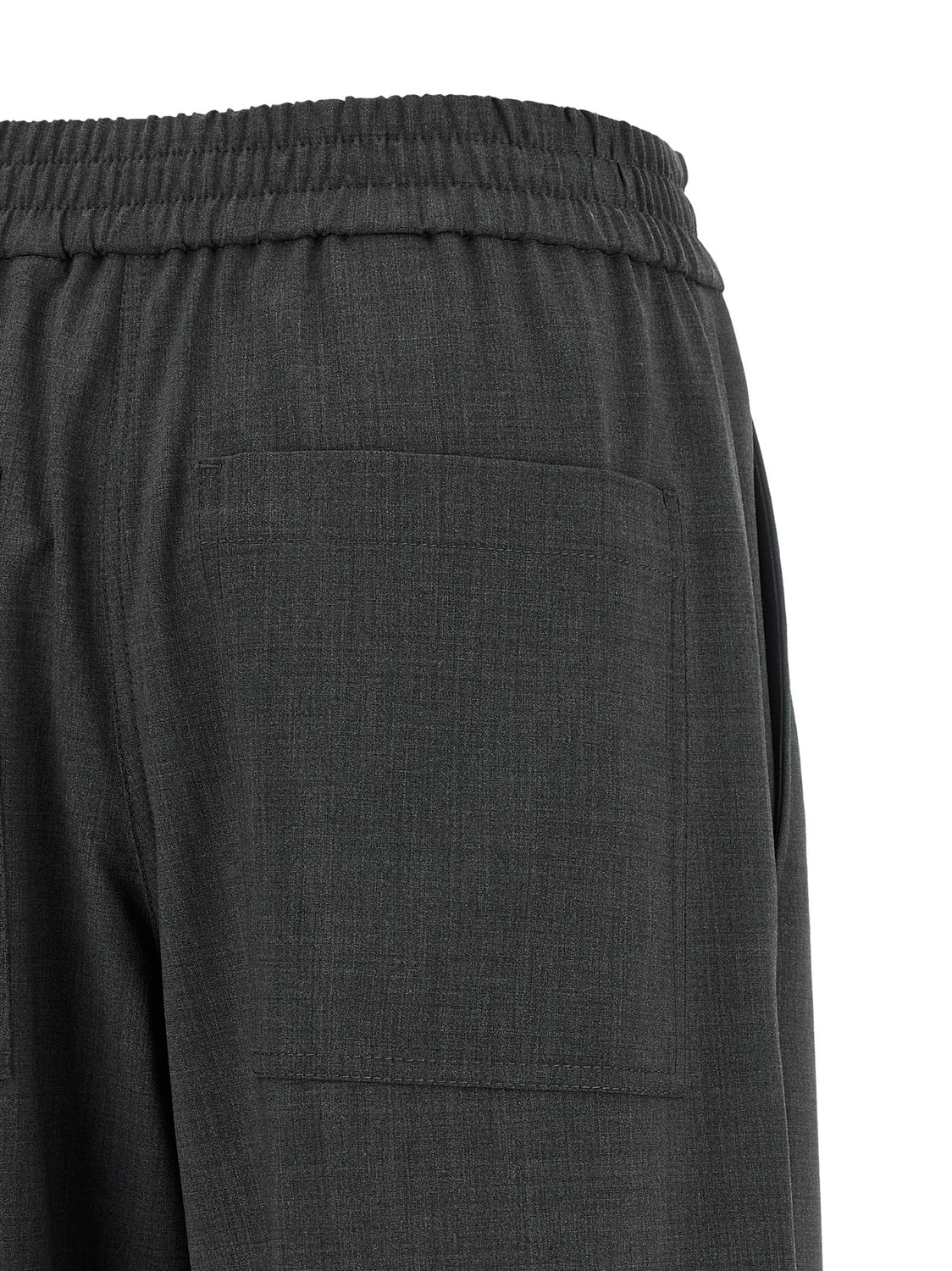 Gray Virgin Wool Flared Pants