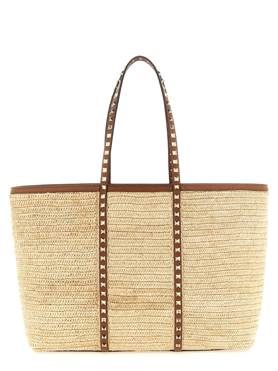 Beige Straw Tote Bag