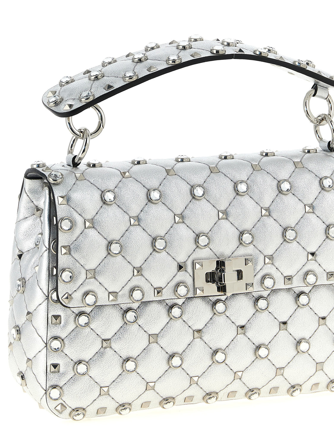 Silver Lamb Leather Shoulder Bag