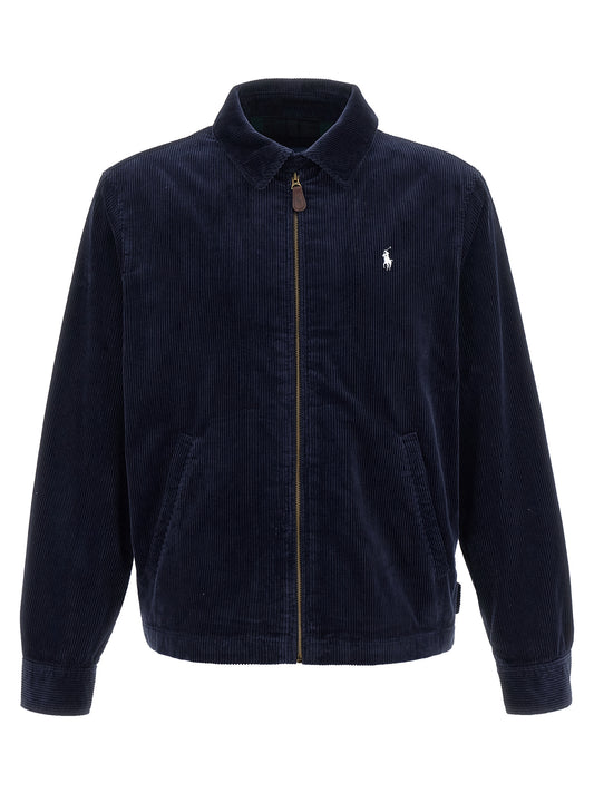 Blue Cotton Full-Length Jacket
