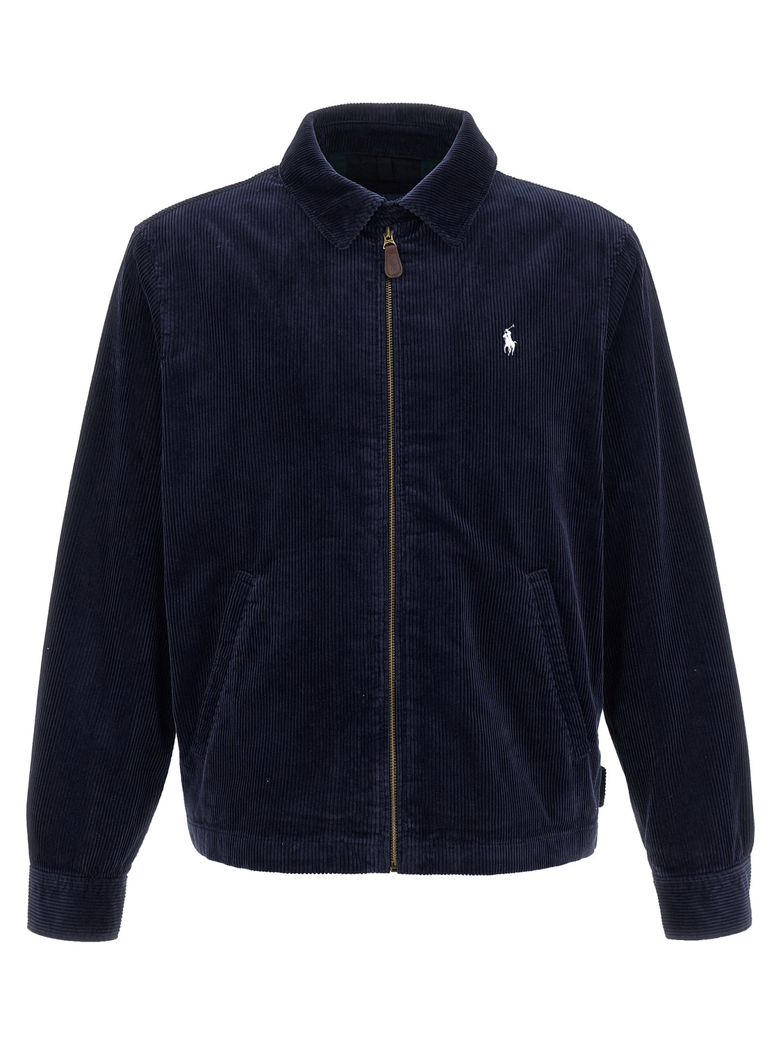 Blue Cotton Full-Length Jacket