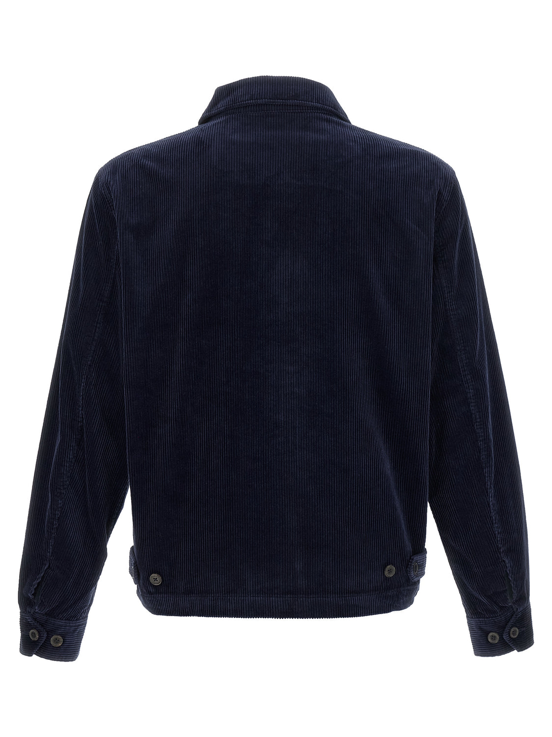 Blue Cotton Full-Length Jacket
