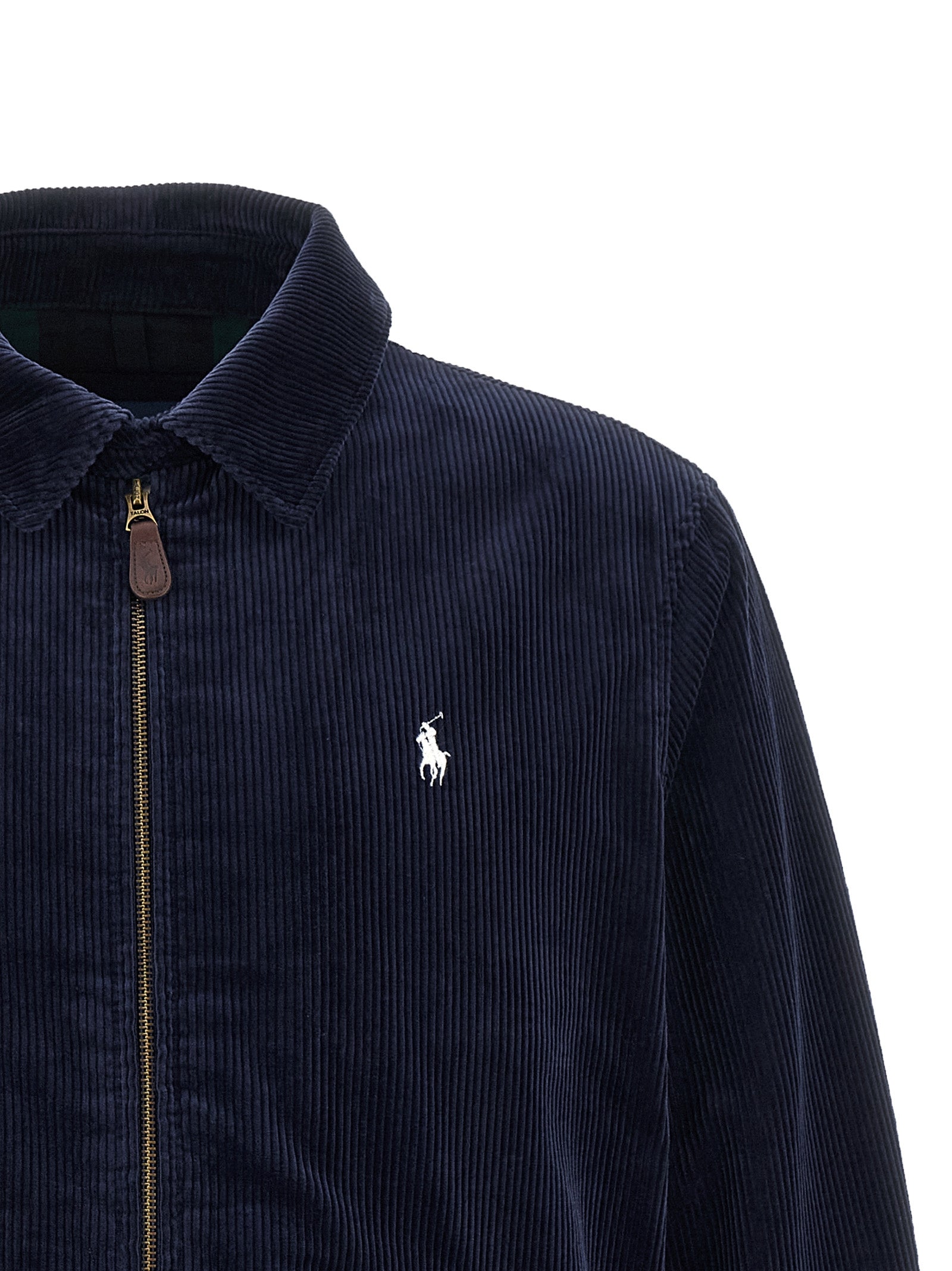 Blue Cotton Full-Length Jacket
