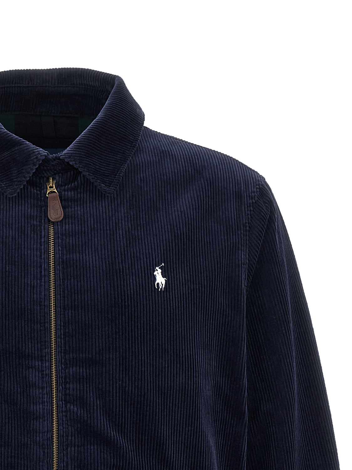 Blue Cotton Full-Length Jacket