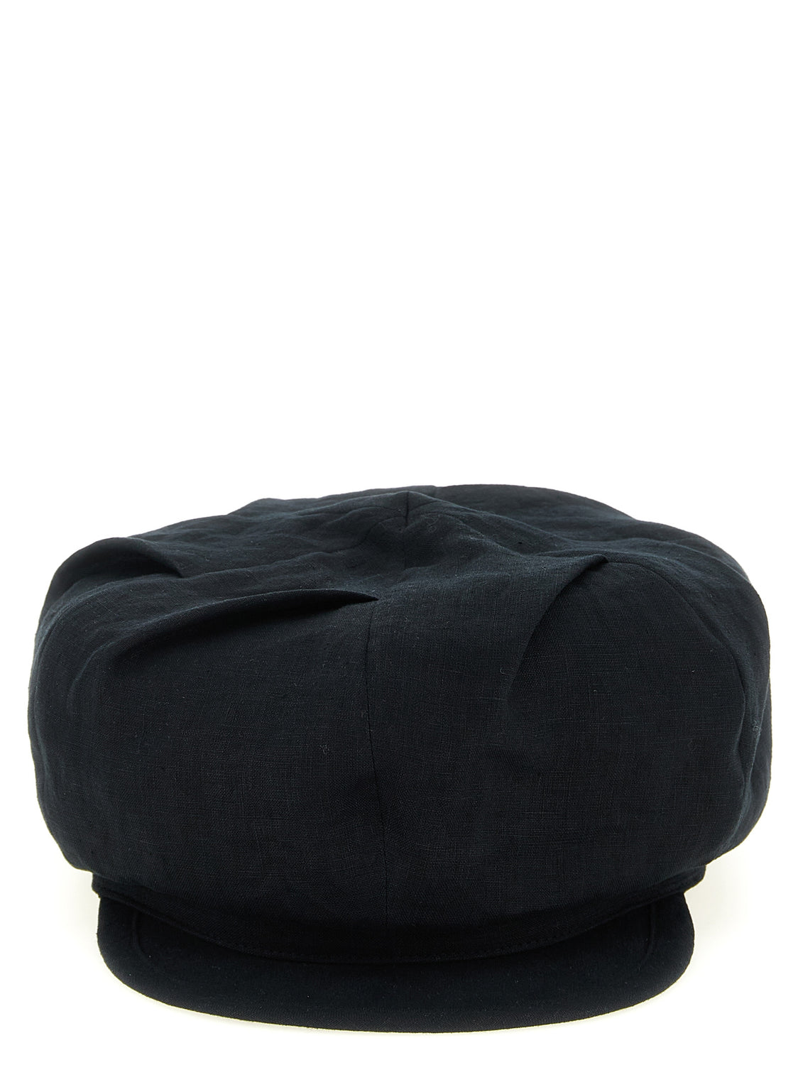 Black Linen Fatcap Hat