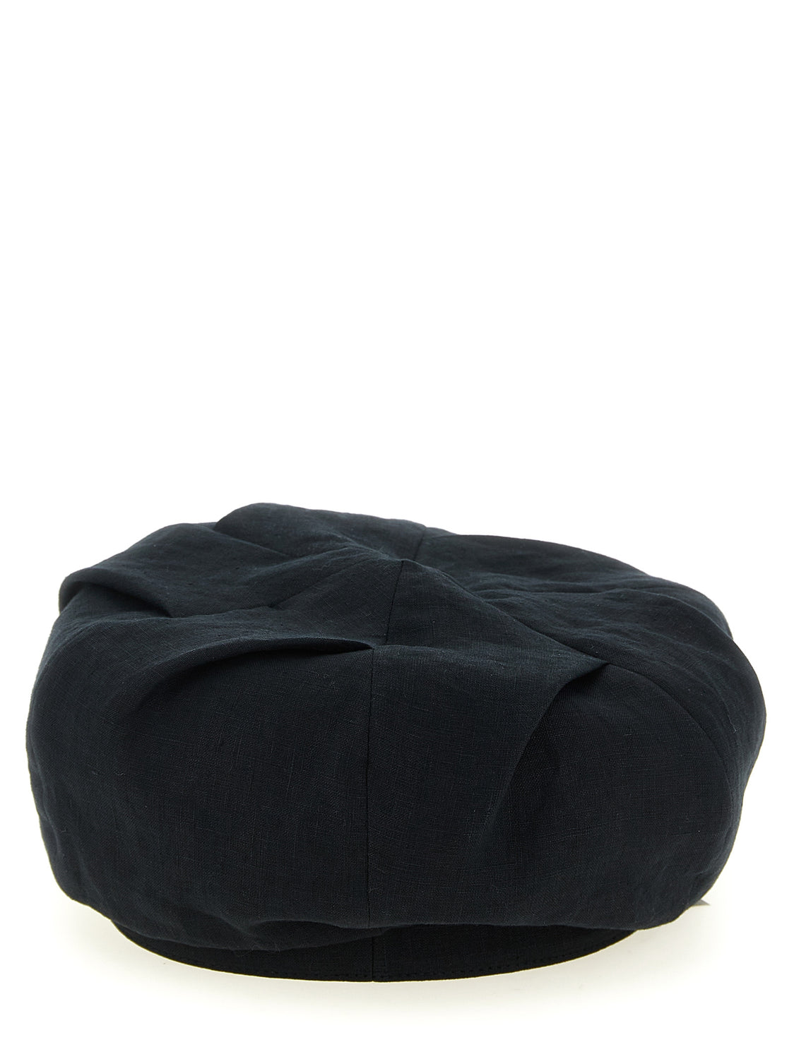 Black Linen Fatcap Hat