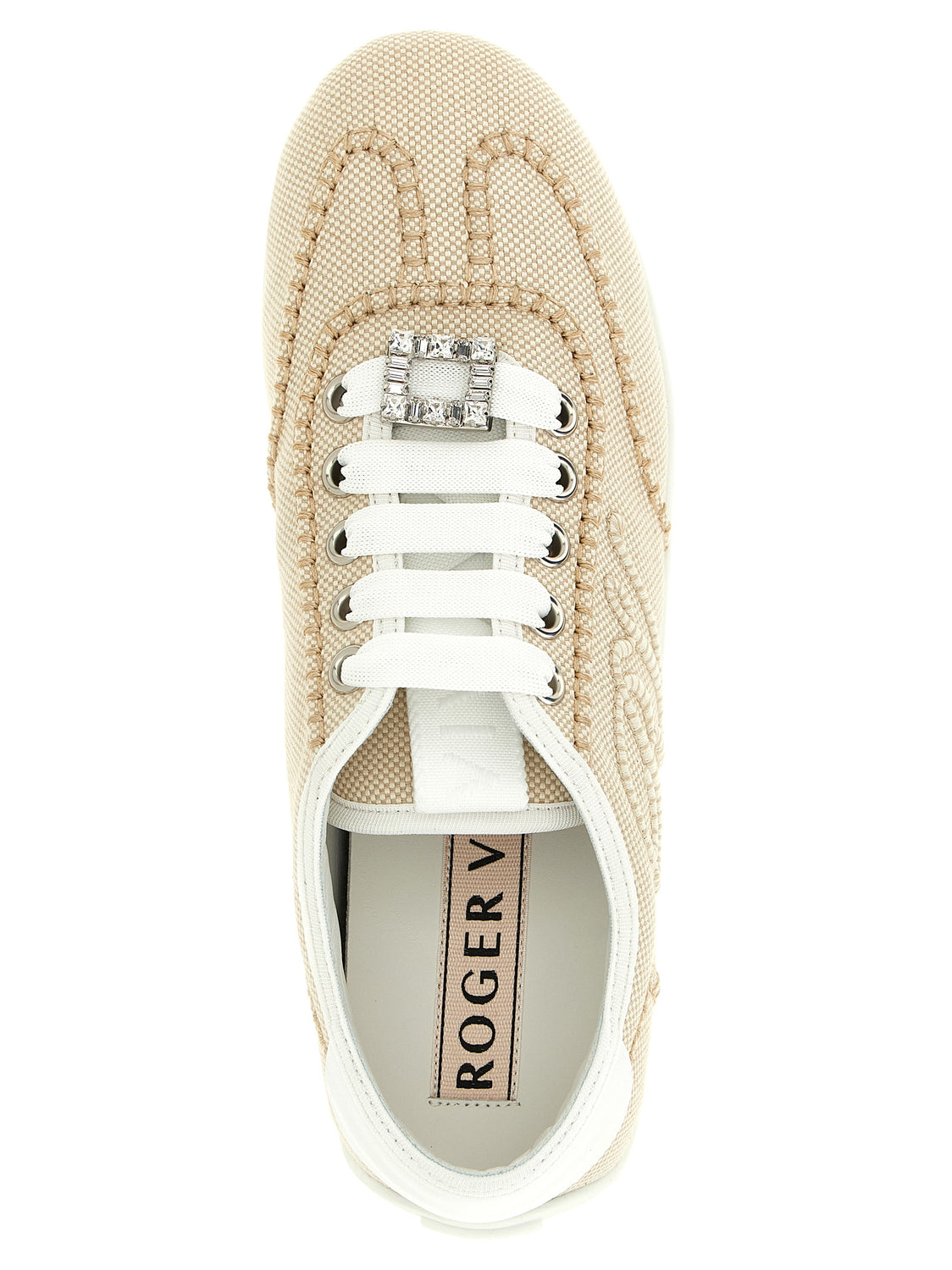 Beige Polyamide Low Top Sneakers