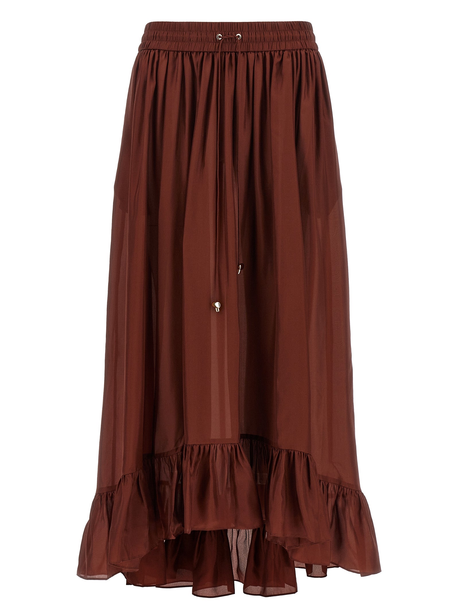 Bordeaux Silk Mini Skirt