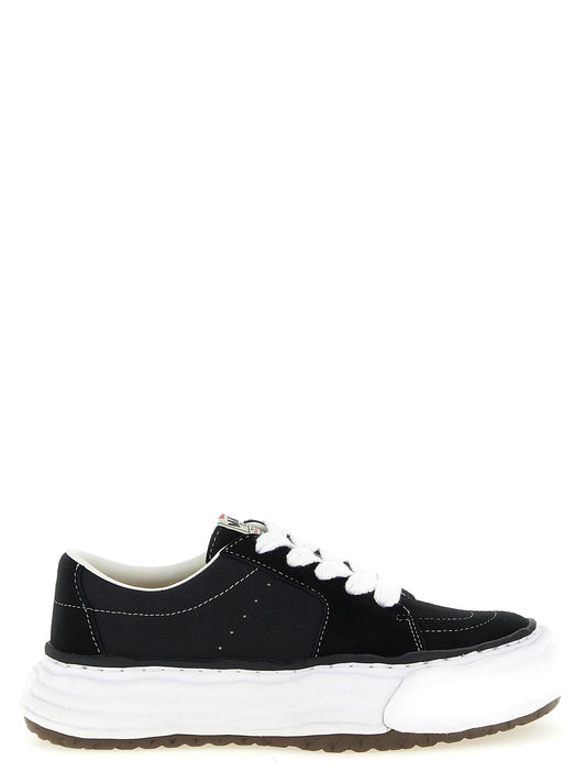 Black Cowhide Platform Sneakers
