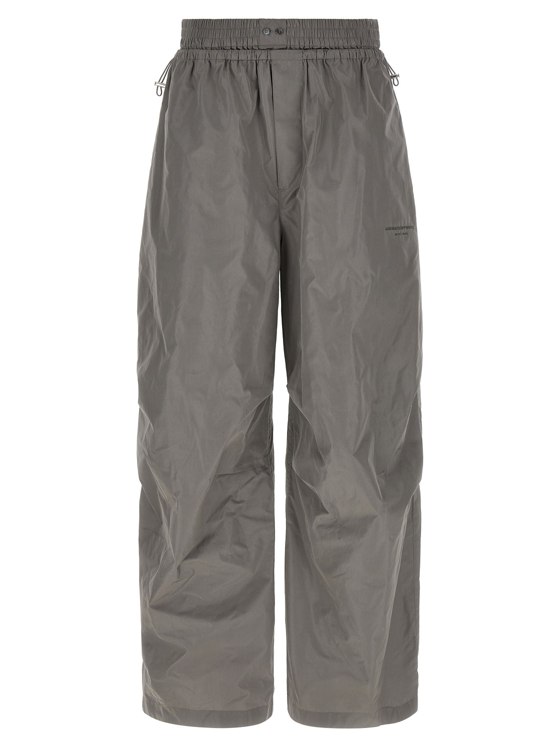 Gray Polyester Athletic Pants
