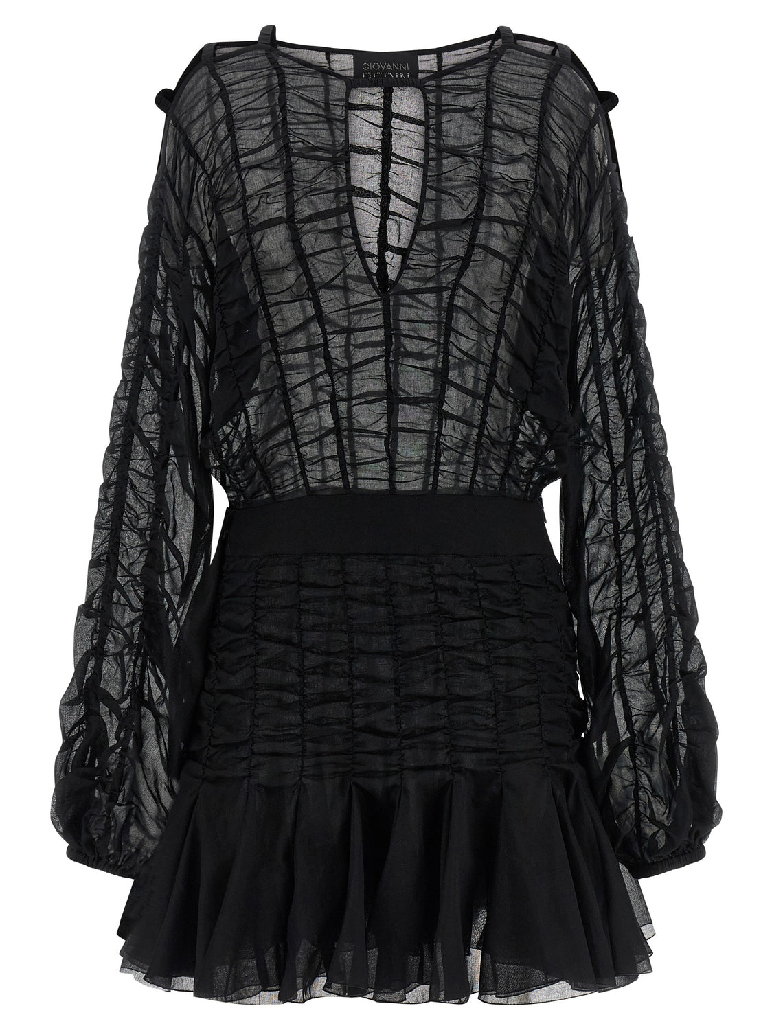Black Cotton Short Dress