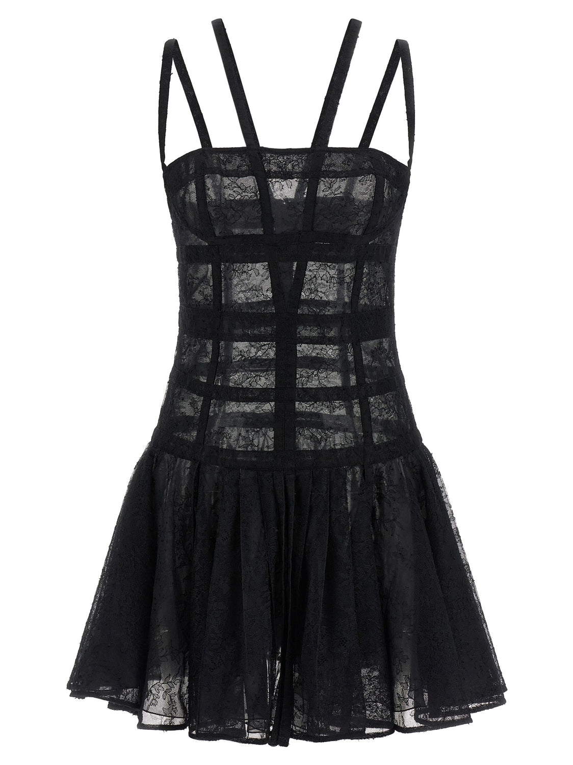 Black Polyamide Short Dress