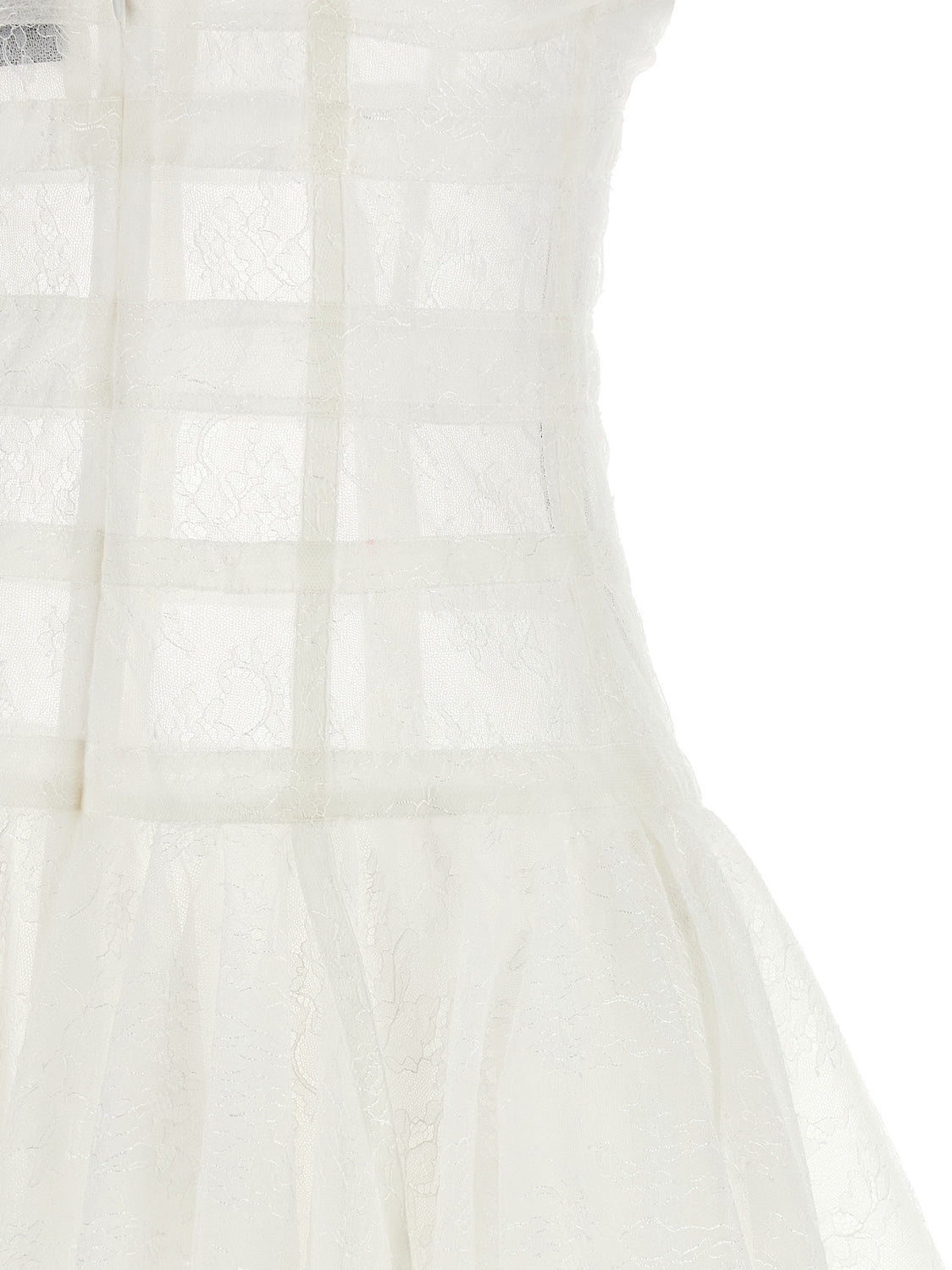White Polyamide Short Dress