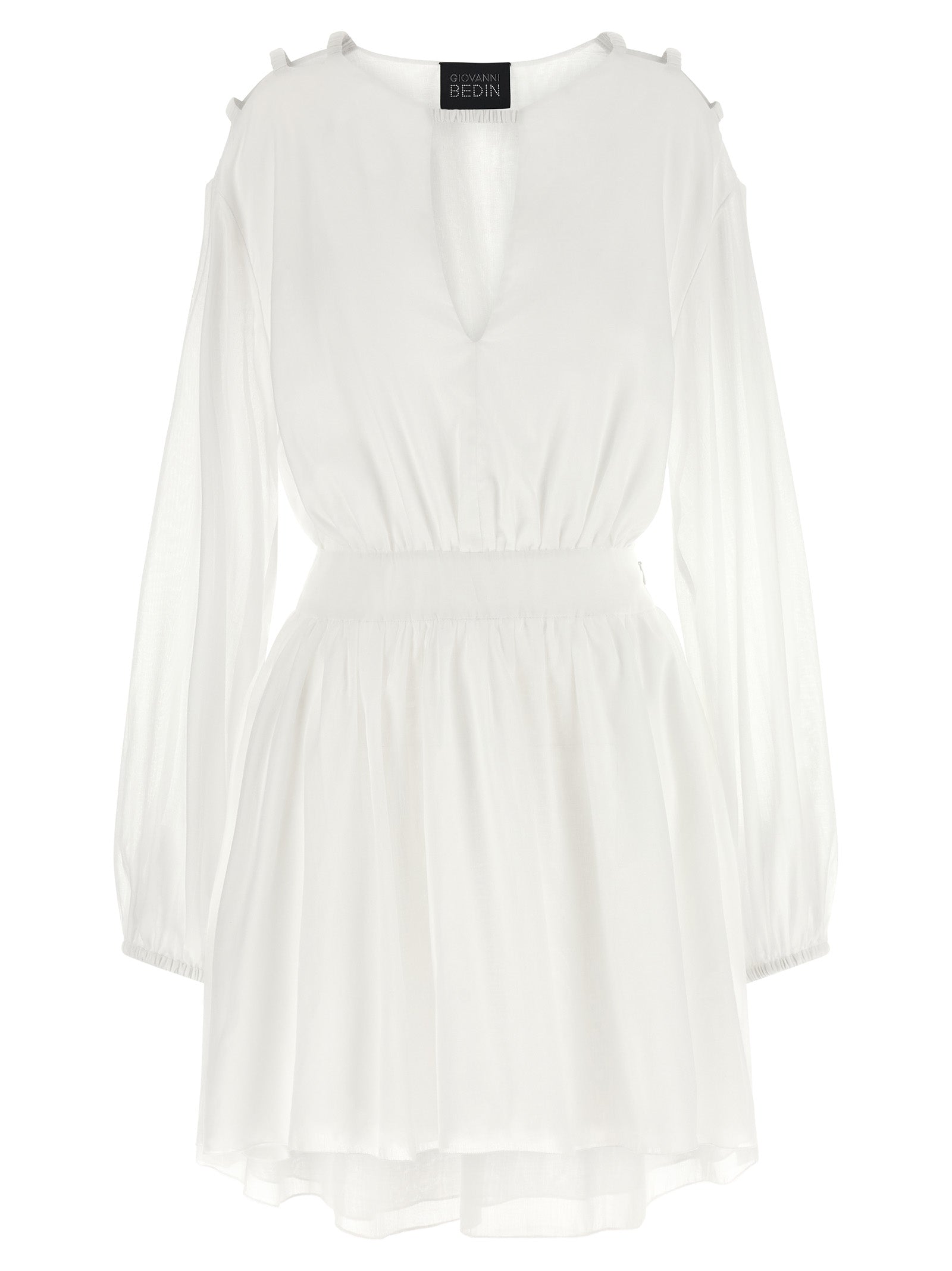 White Cotton Short Dress