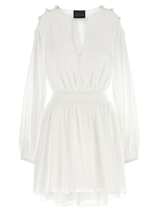 White Cotton Short Dress