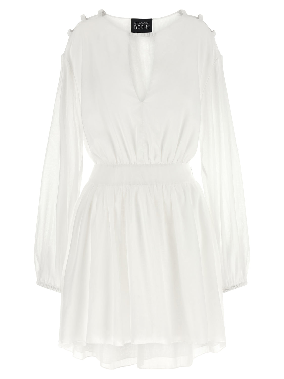 White Cotton Short Dress