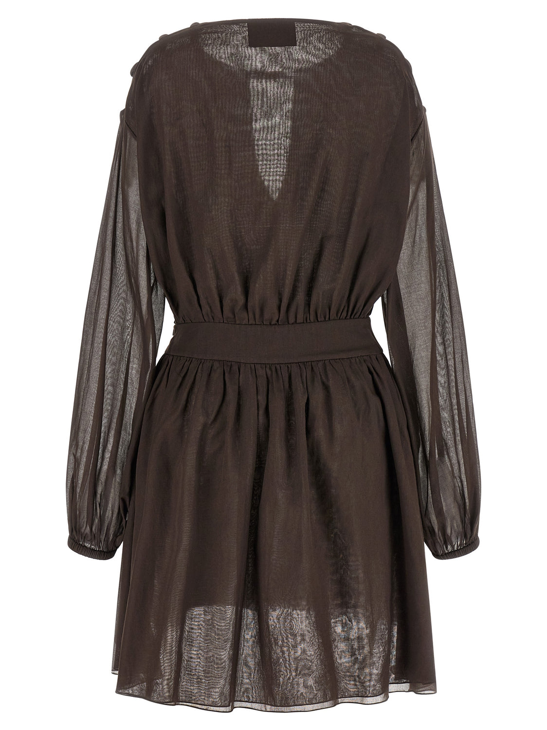 Brown Cotton Short Dress
