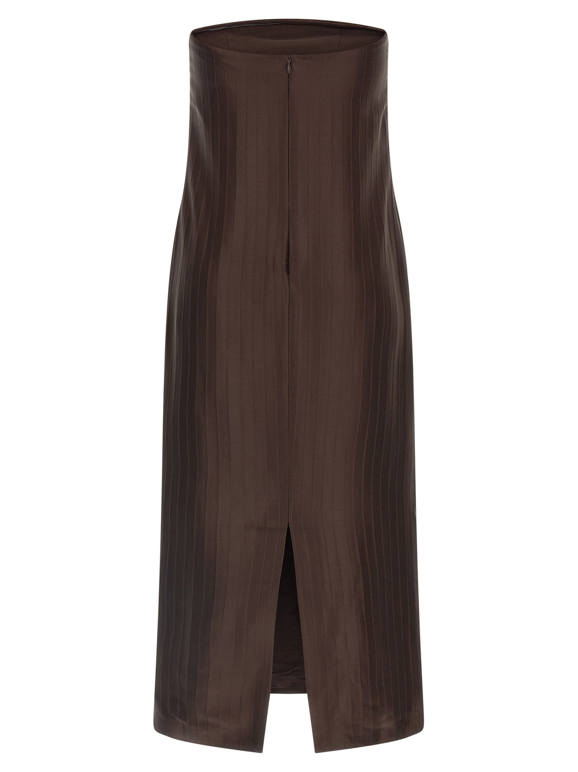 Brown Viscose Midi Dress