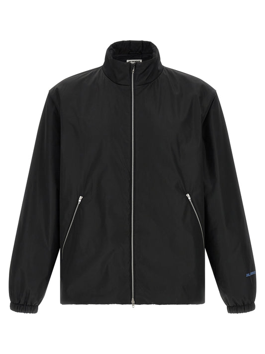 Black Polyester Full-Length Jacket