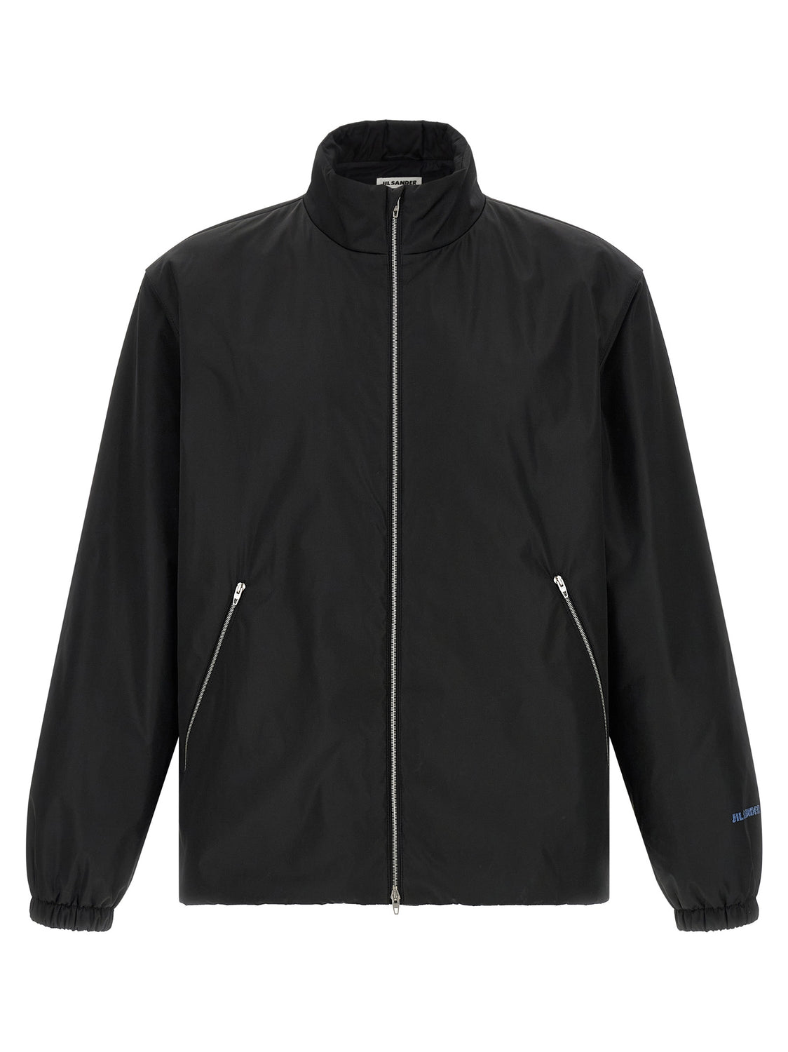 Black Polyester Full-Length Jacket