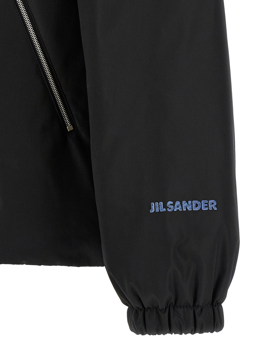 Black Polyester Full-Length Jacket