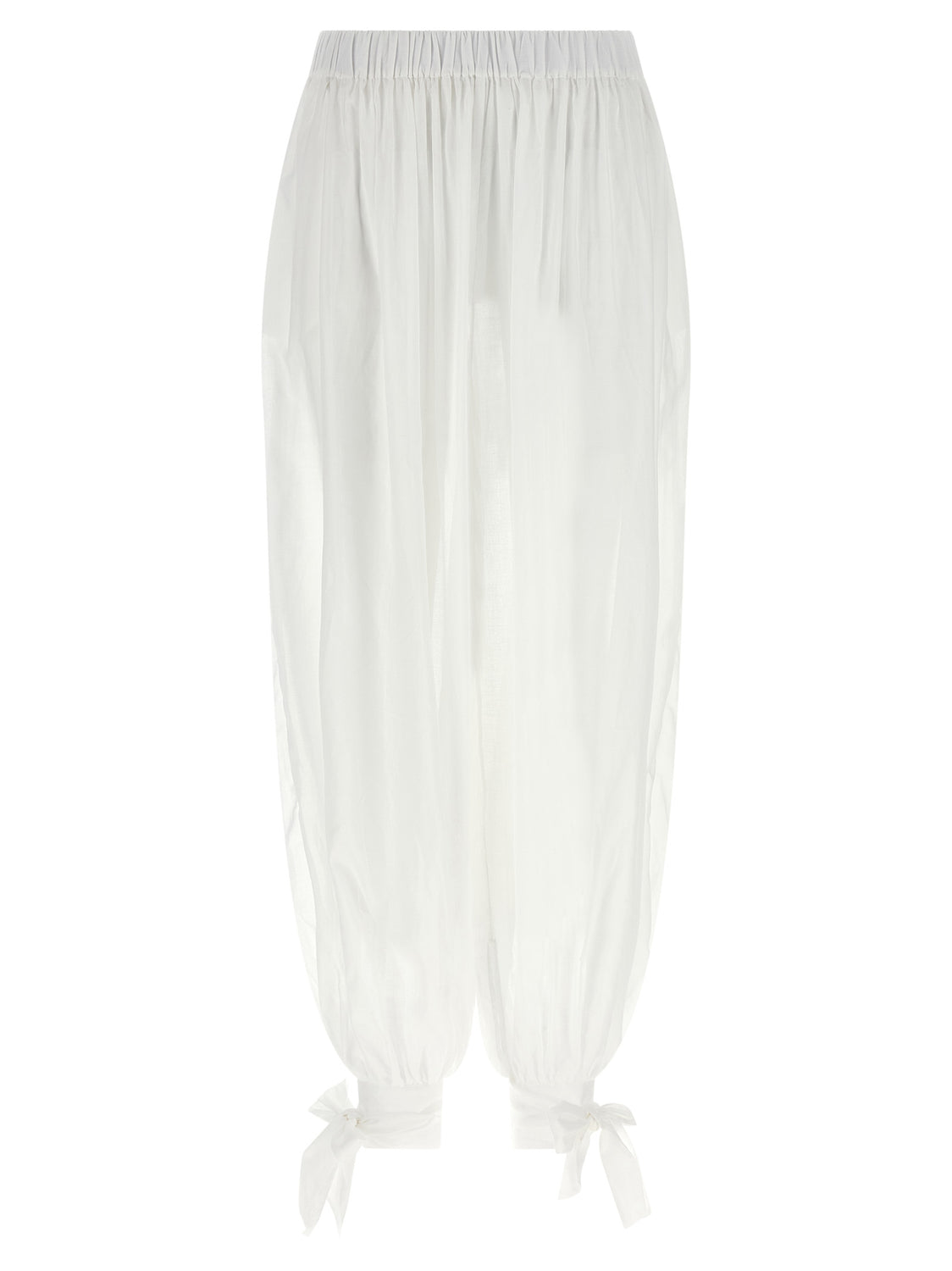 White Cotton Casual Pants