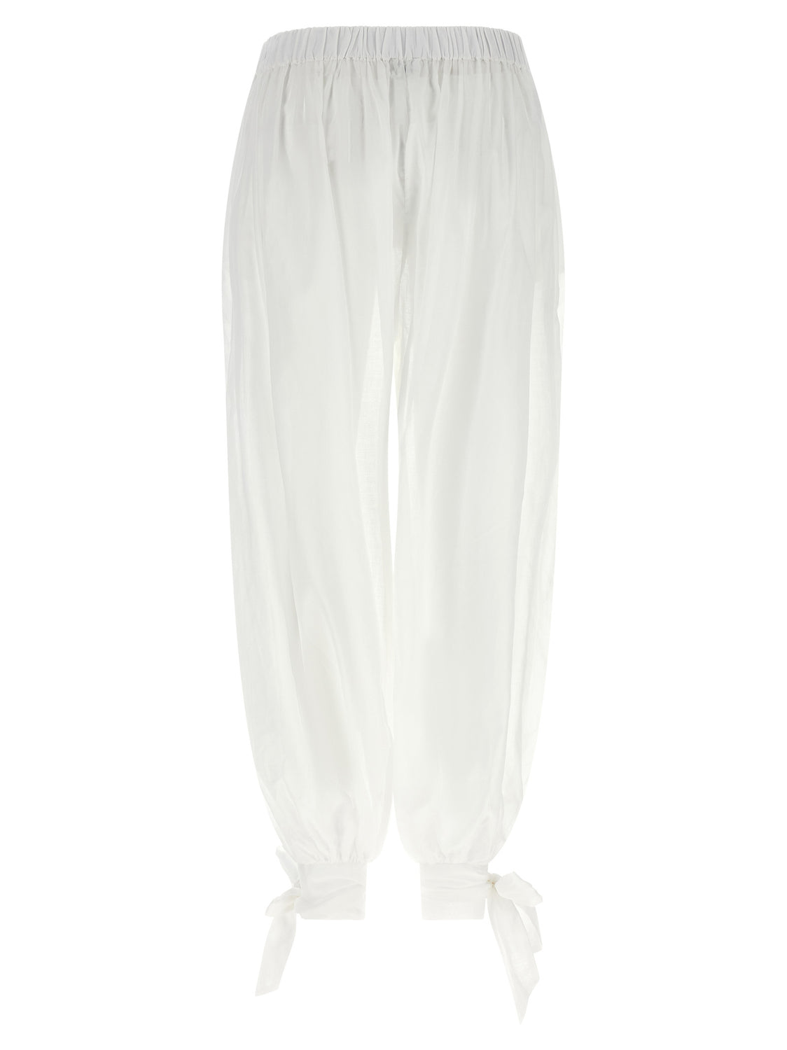 White Cotton Casual Pants