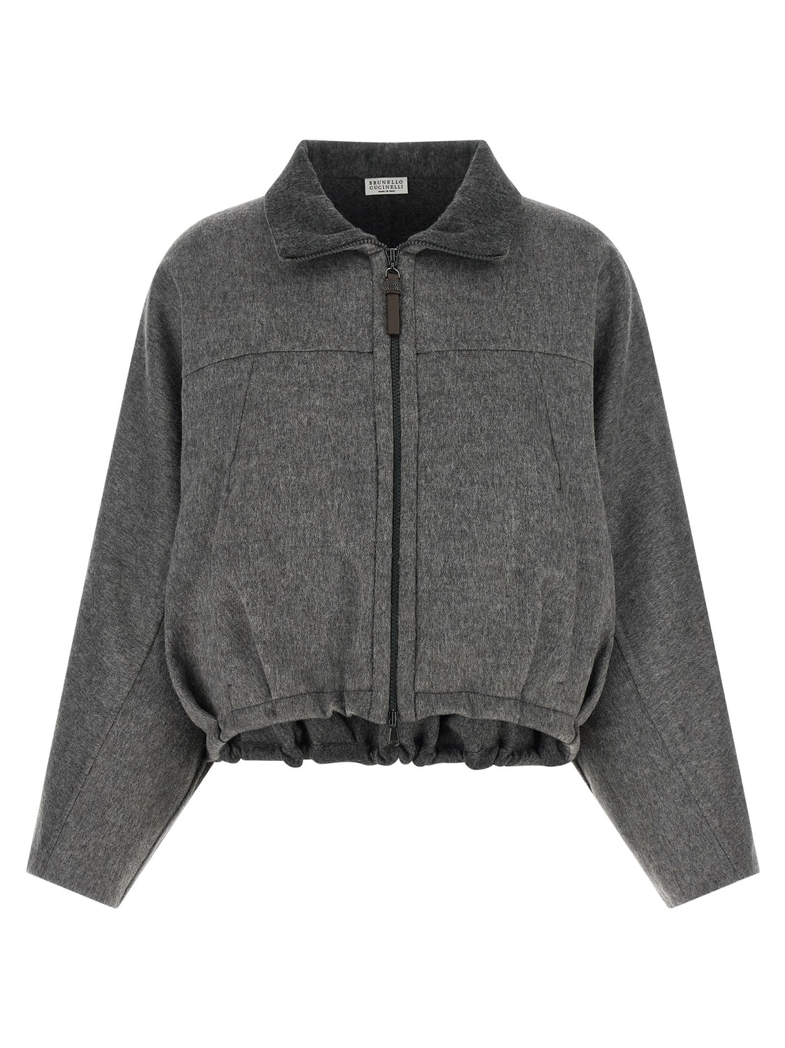 Gray Virgin Wool Full-Length Jacket