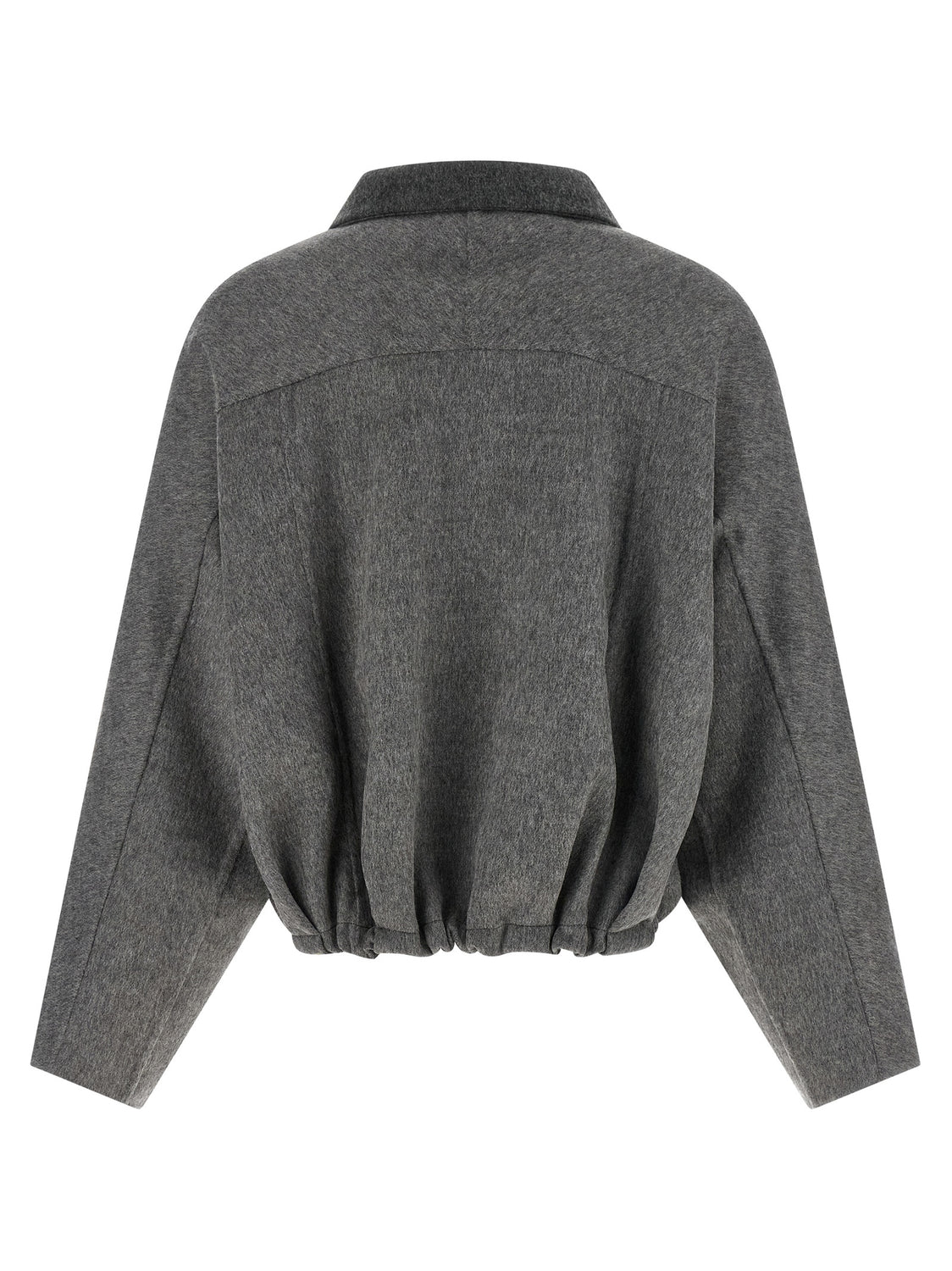 Gray Virgin Wool Full-Length Jacket