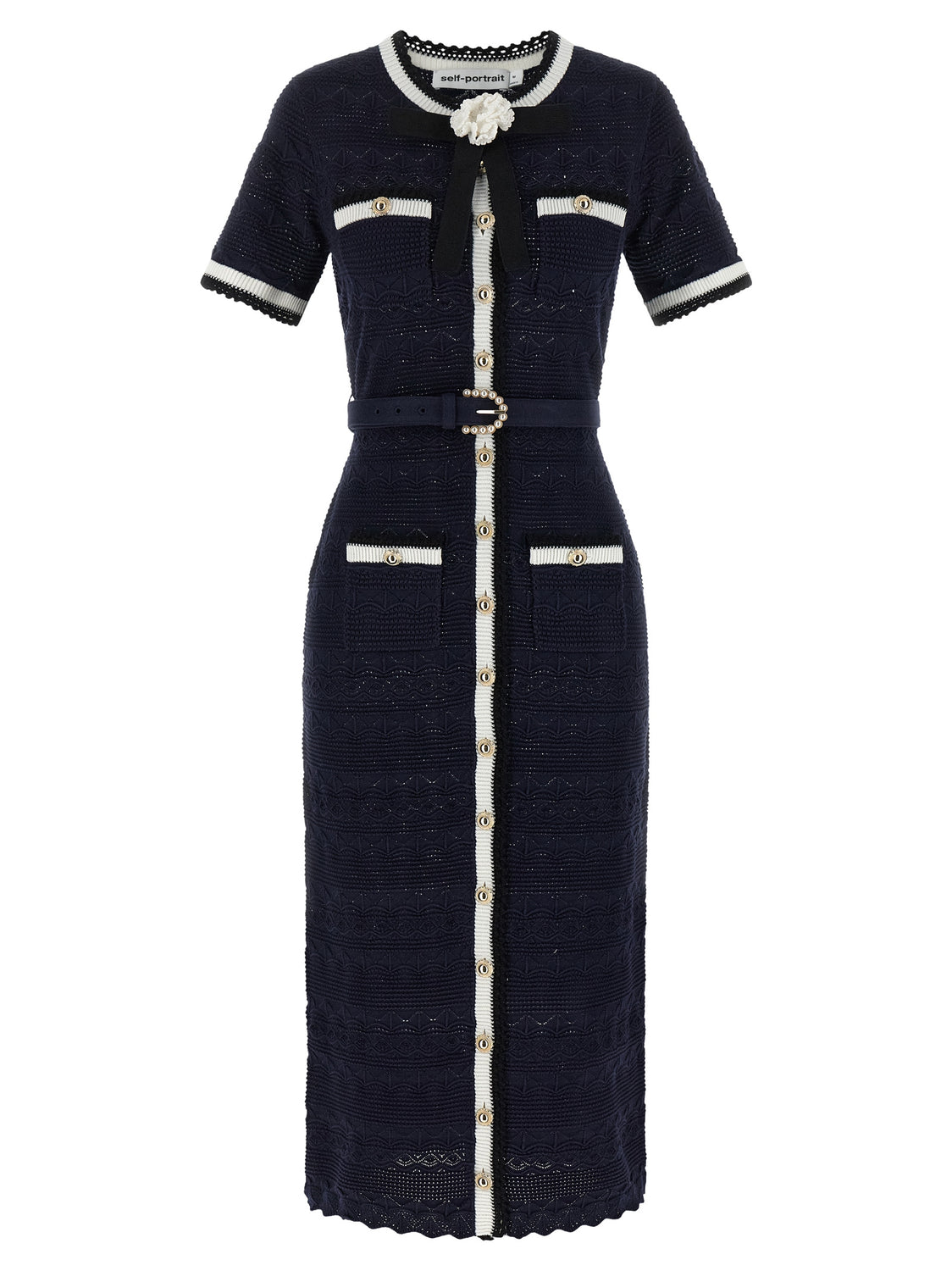 Blue Cotton Midi Dress