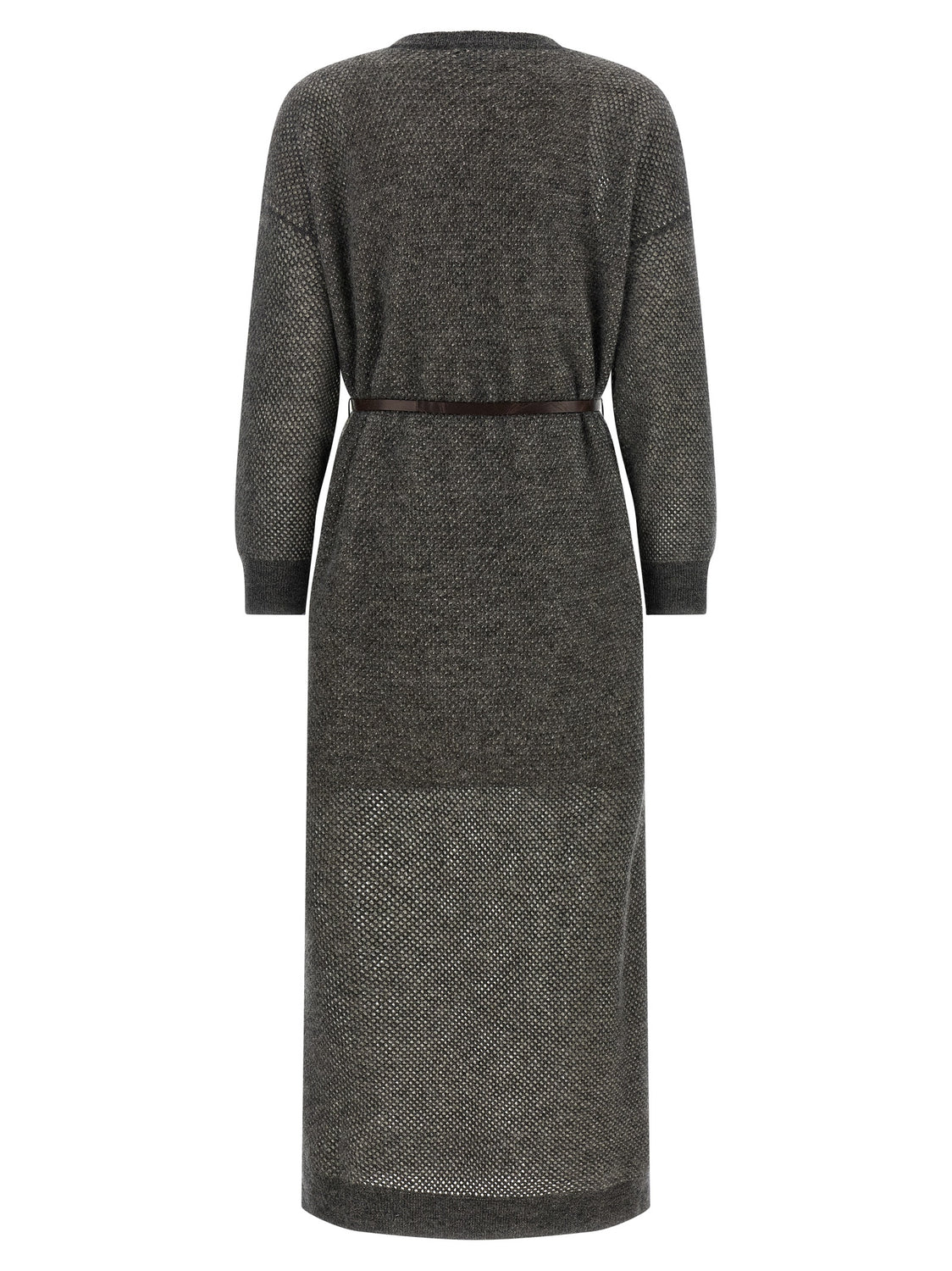 Gray Wool Midi Dress