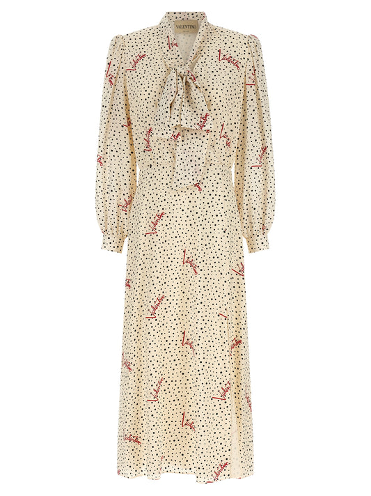 Multicolor Silk Midi Dress