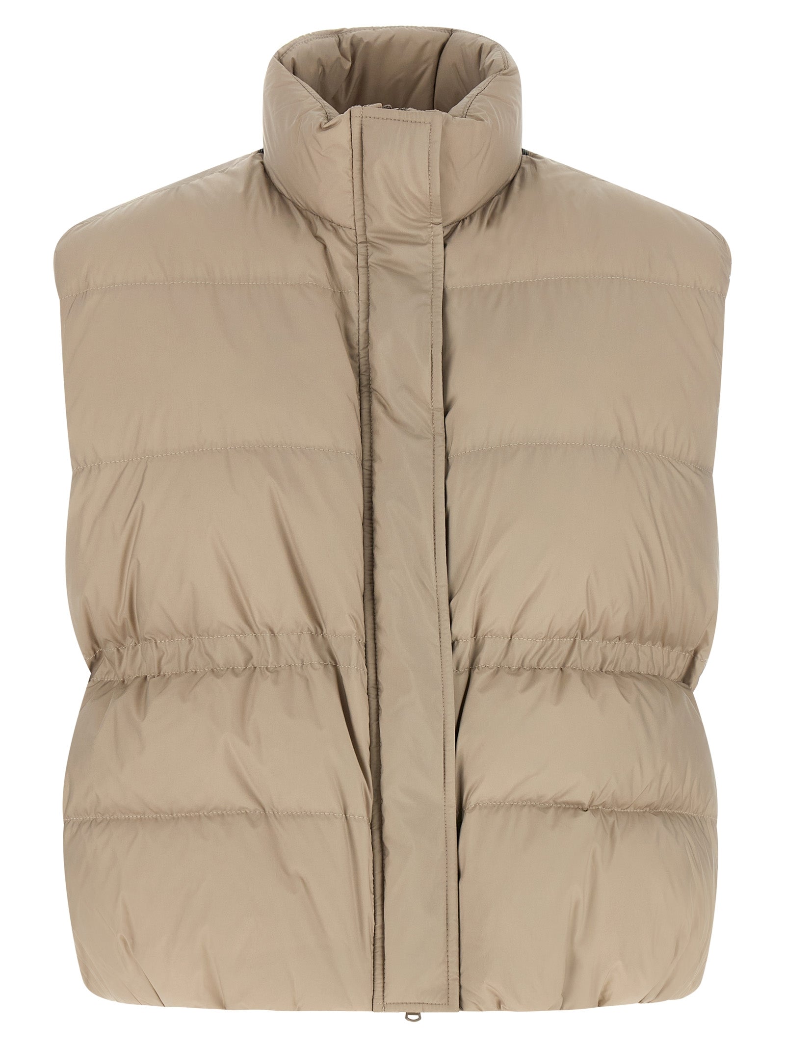Gray Polyester Sleeveless Jacket