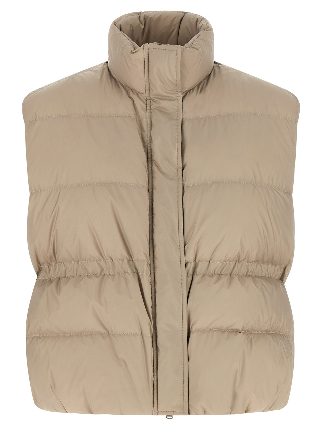 Gray Polyester Sleeveless Jacket