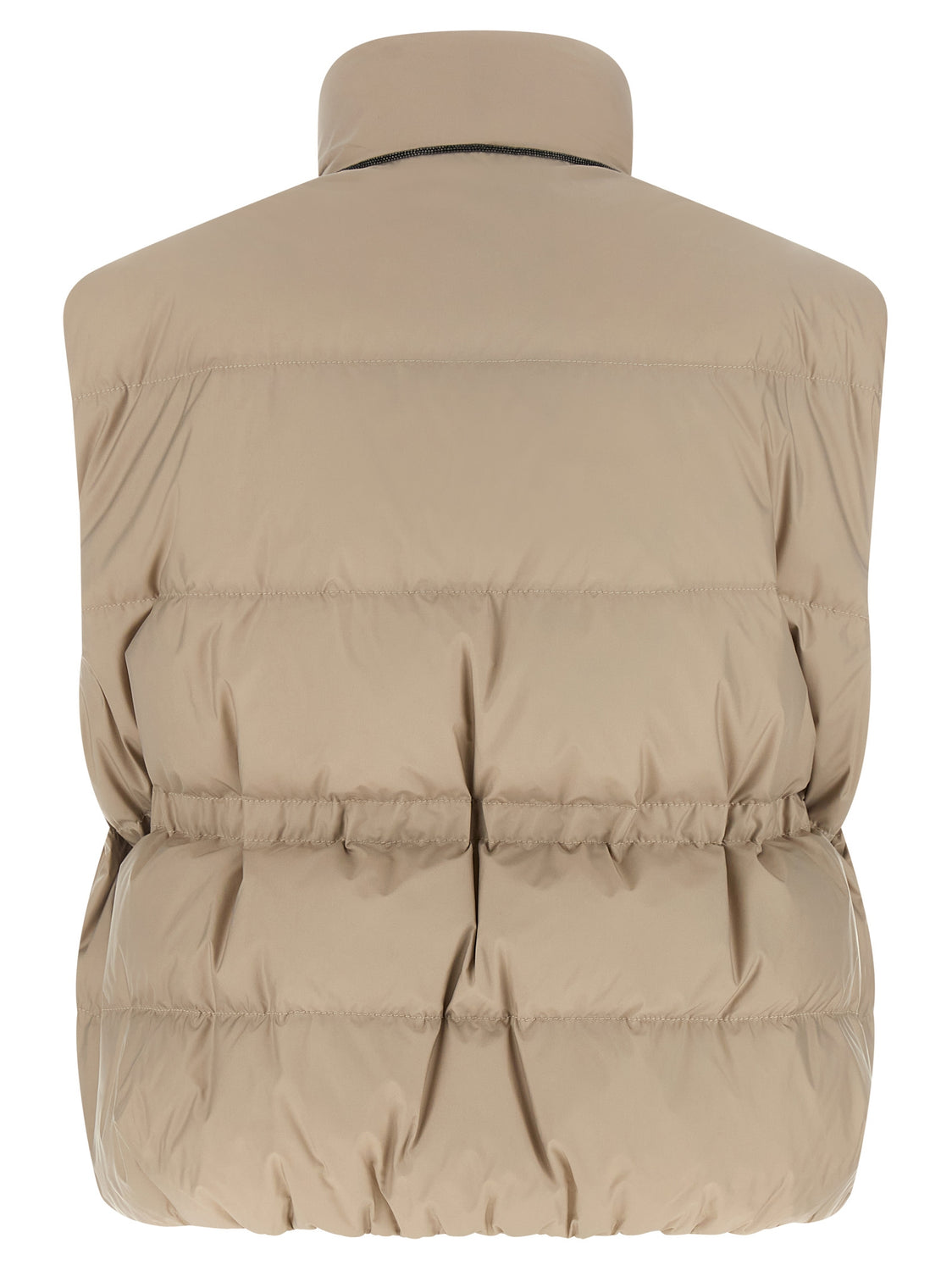 Gray Polyester Sleeveless Jacket