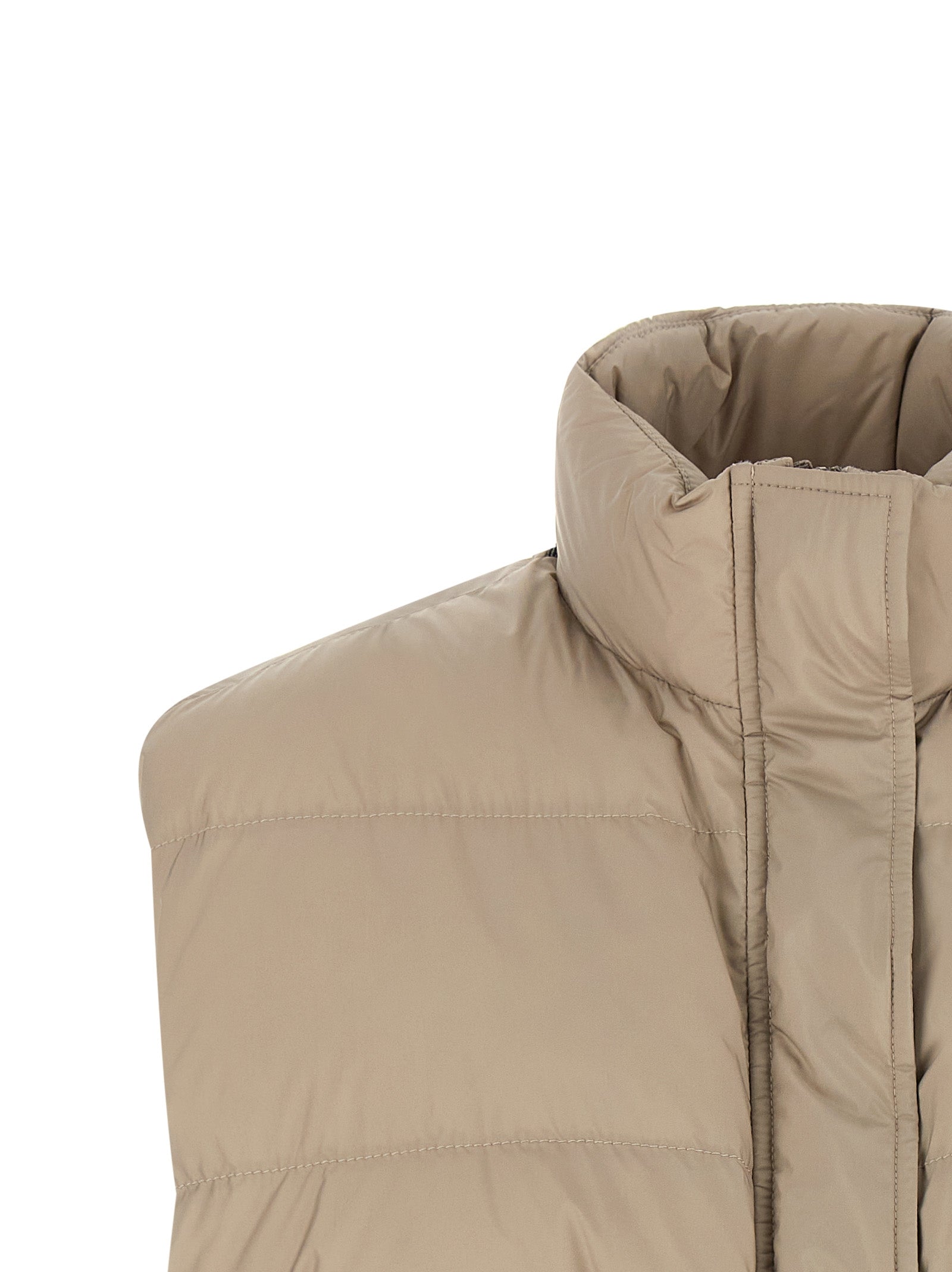 Gray Polyester Sleeveless Jacket