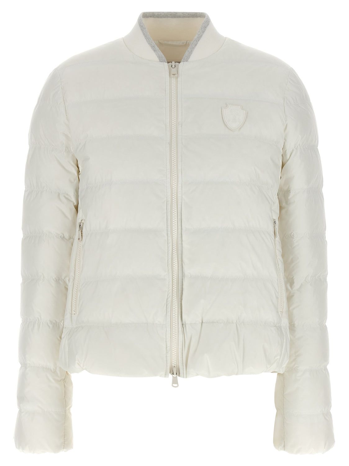White Polyester Full-Length Jacket
