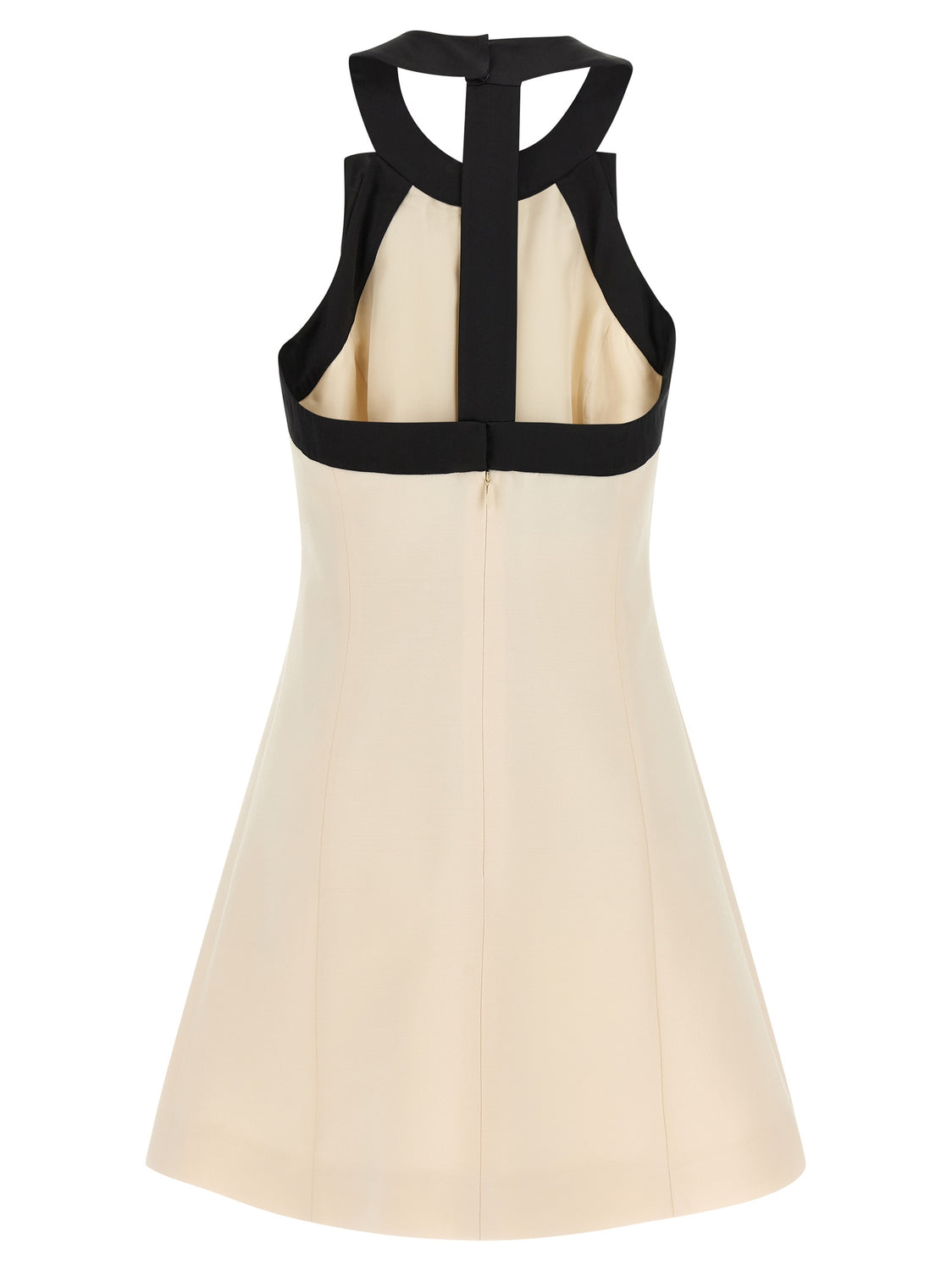 Bicolor Virgin Wool Short Dress