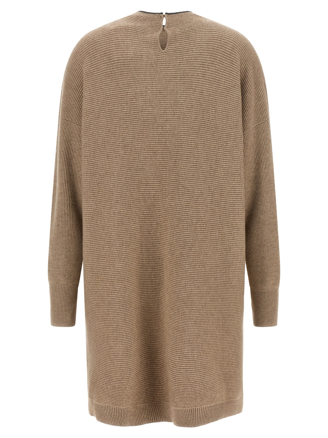 Beige Virgin Wool Short Dress