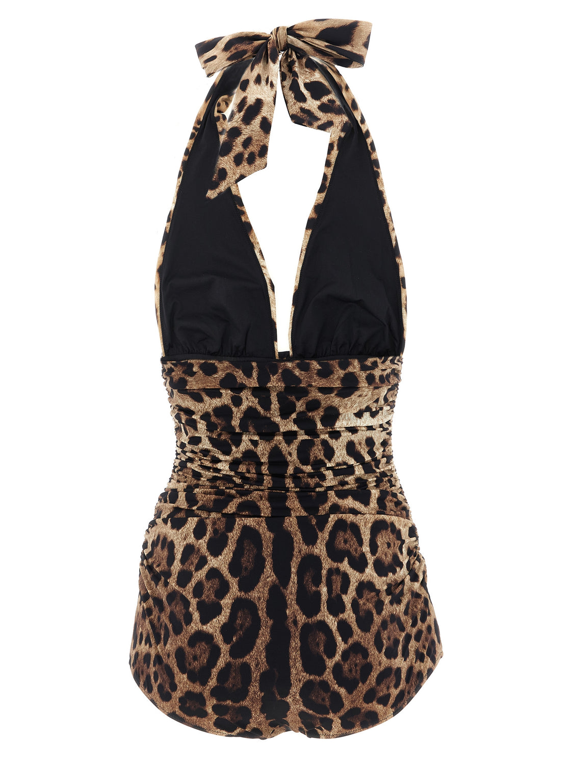 Brown Polyamide One-Piece Swimsuit