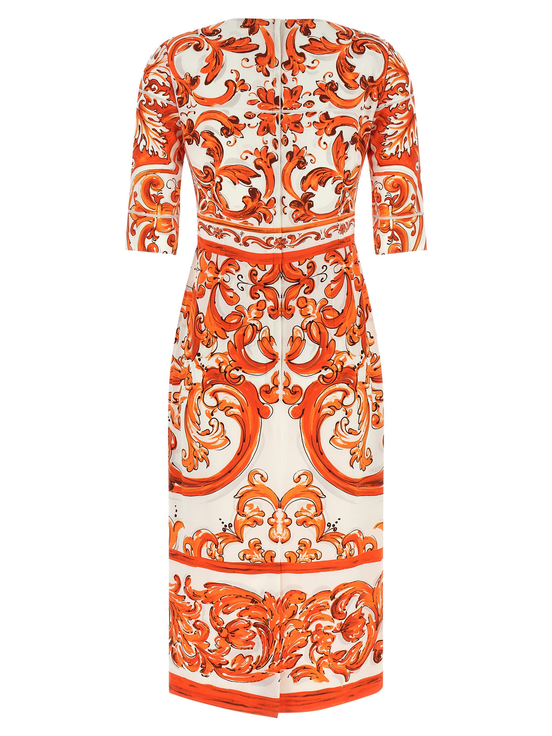 Orange Silk Midi Dress