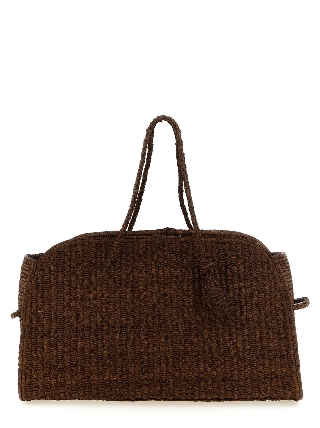 Brown Raffia Tote Bag