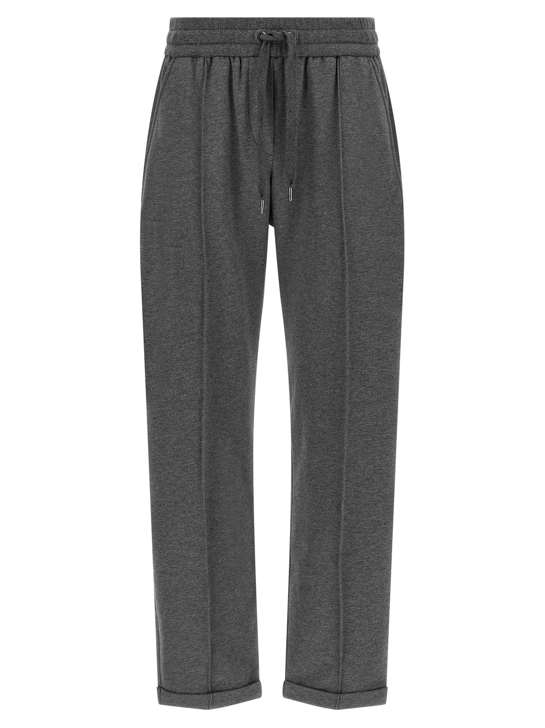 Gray Cotton Casual Pants