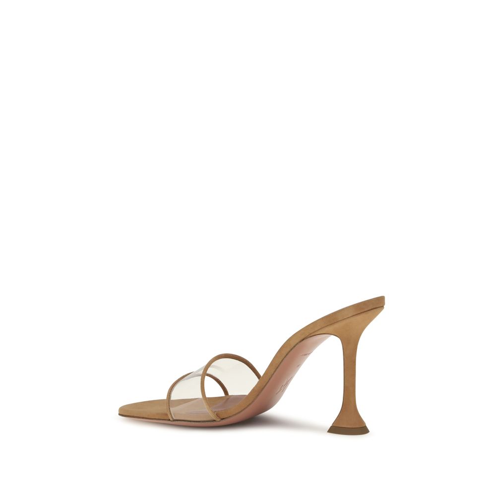Beige Calf Leather Bos Taurus Platform Sandals