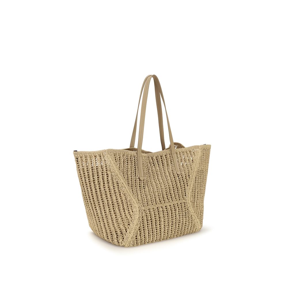 Beige Raffia Handbag