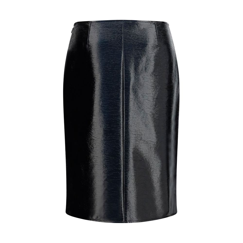 Bordeaux Cotton Midi Skirt