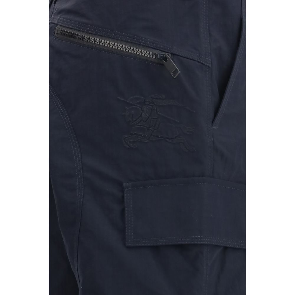 Blue Polyamide Cargo Pants