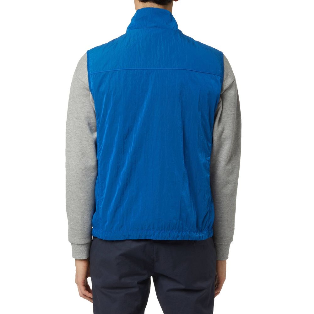 Blue Nylon Sleeveless Jacket